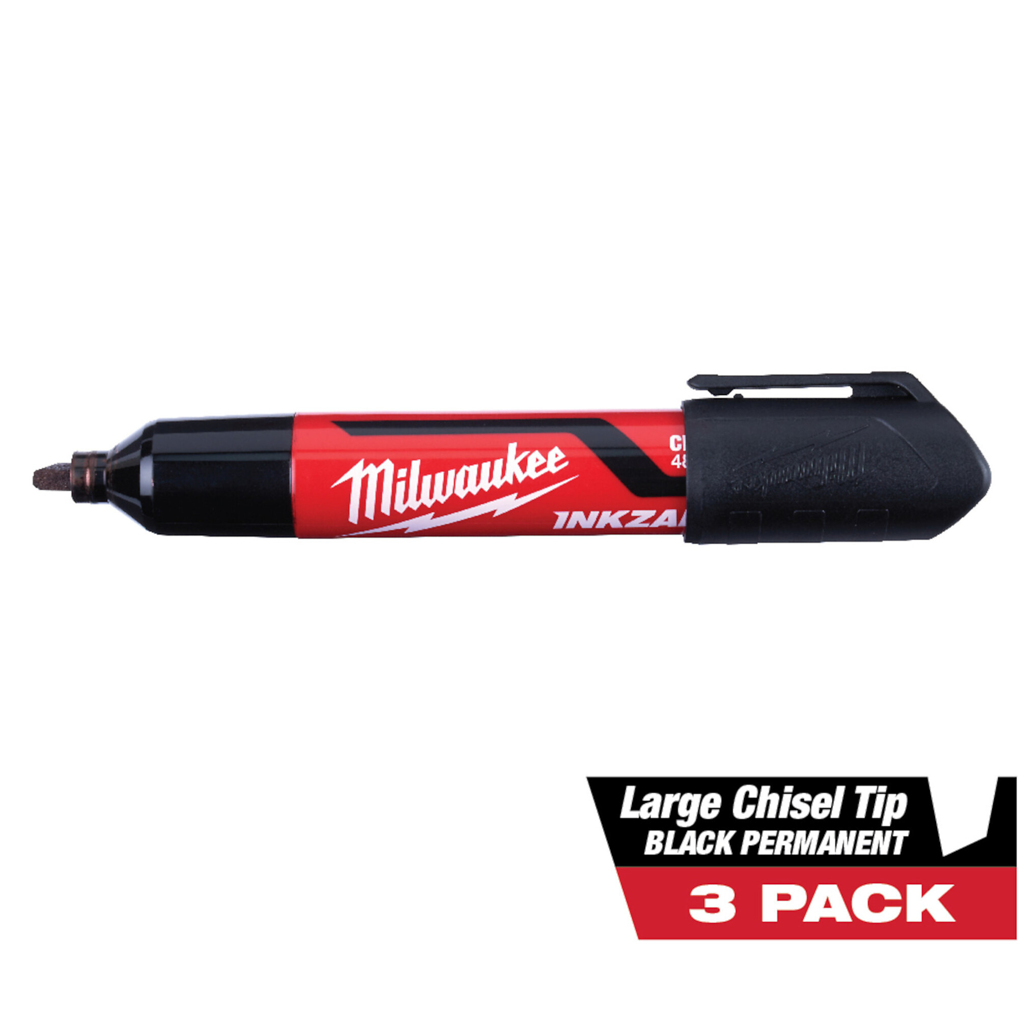 Milwaukee Inkzall Large Chisel Tip Black Marker, Model# 48-22-325